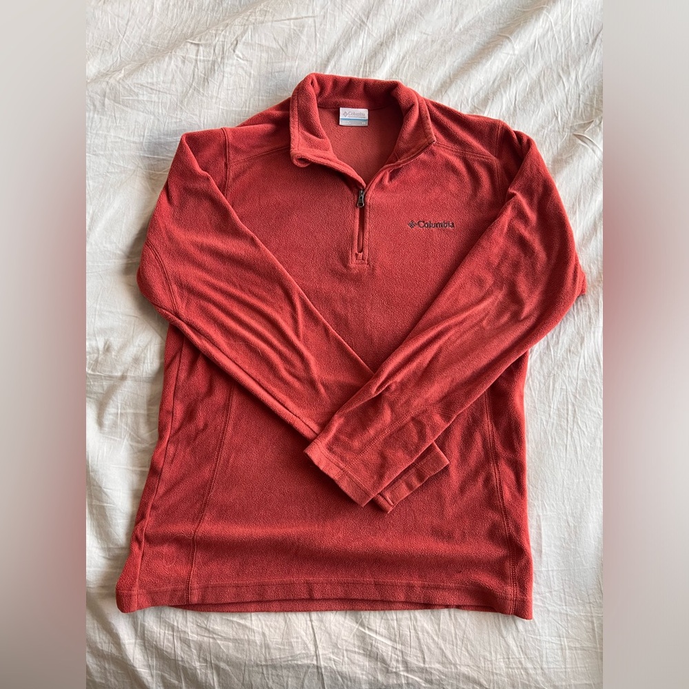 Columbia Klamath Range half zip sweater - orange/maroon
